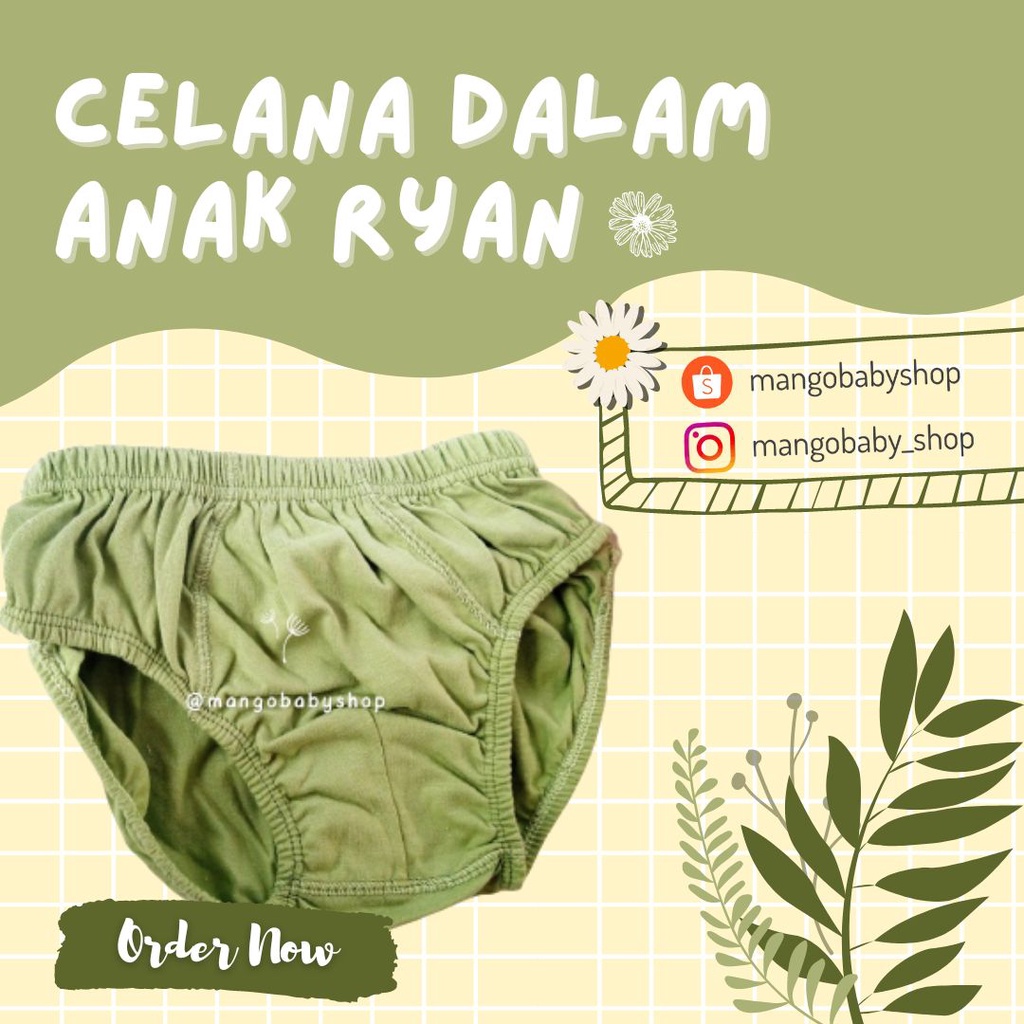 CELANA DALAM ANAK LAKI RYAN 2 3 4 5 6 7 8 9 10 th M L XL XxL