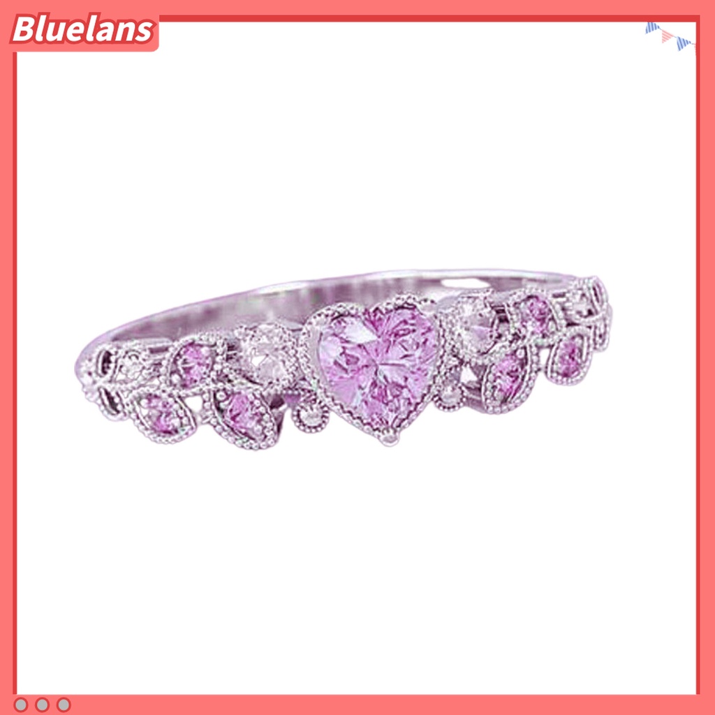 Cincin Bentuk Daun Aksen Berlian Imitasi Untuk Wanita