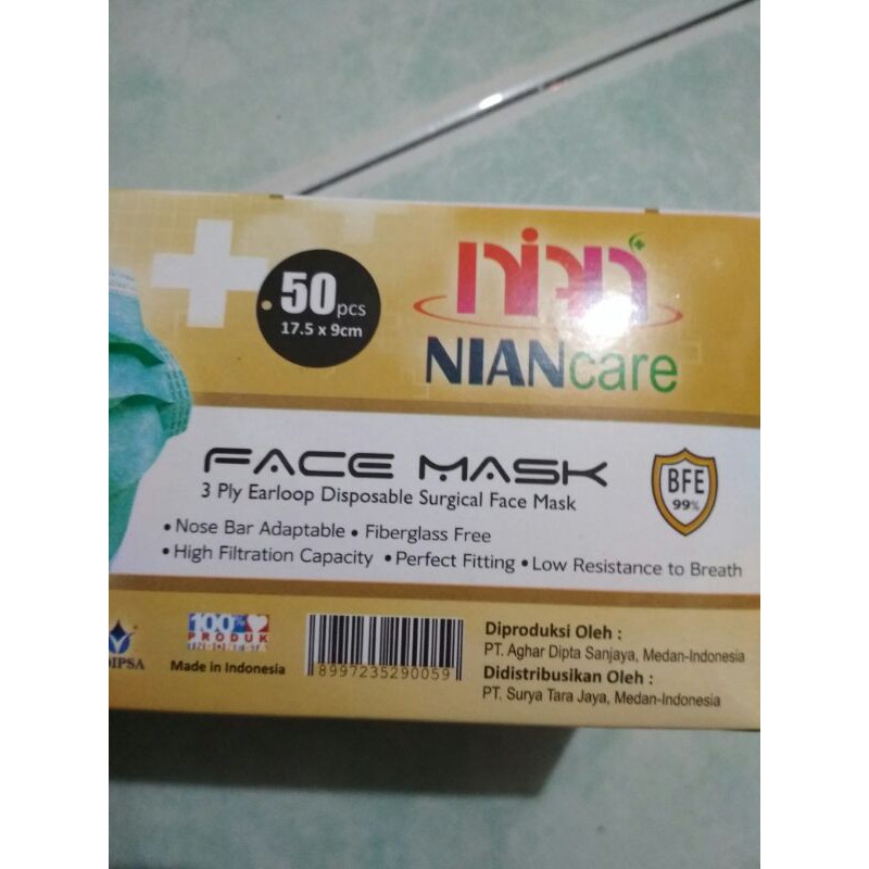 masker nian care medis 3ply warna warni