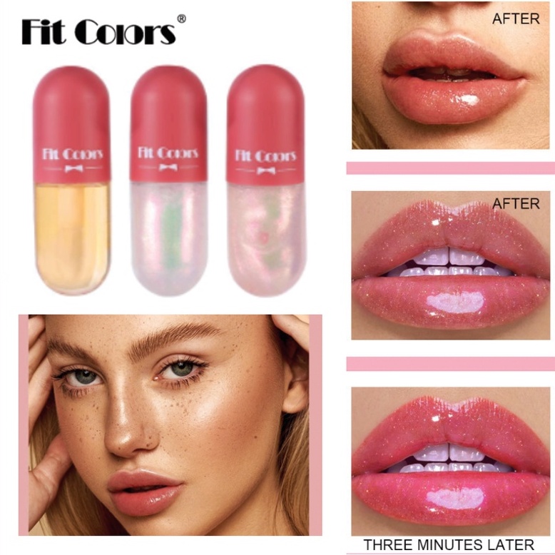 FIT COLORS Pelembab Bibir Capsule Lip Gloss Lip Balm Moisturising Lips Berfungsi Melembabkan Bibir Dan Membuat Bibir Pink Merata XX046