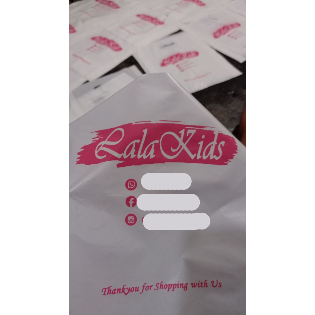 Tas Plastik Mall Kresek Plong Hd Sablon Custom 20 X 30 Untuk Hijab Olshop Murah Promo Emas Pink Free