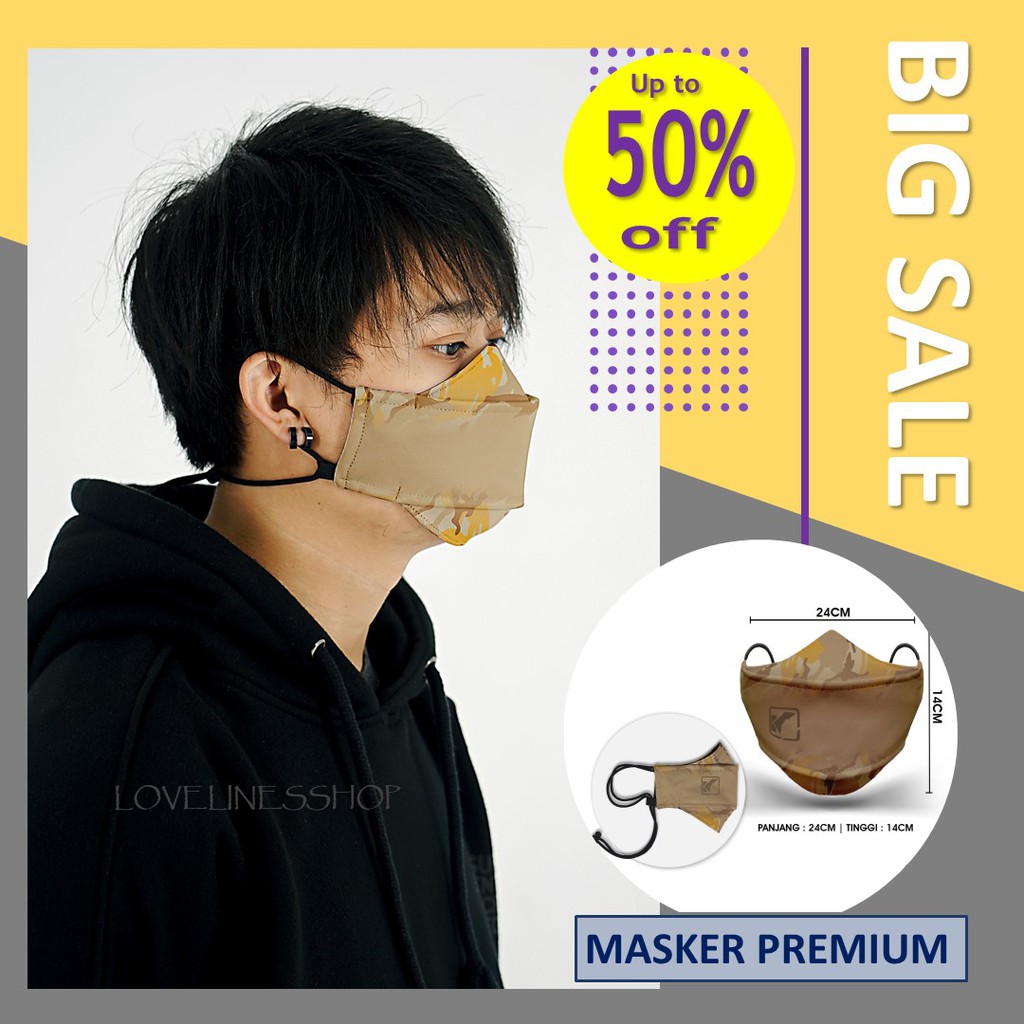 MO7 Masker Kain Pria Dewasa Premium Keren Laki laki dan Cowok motif Distro Camouflage Army TNI