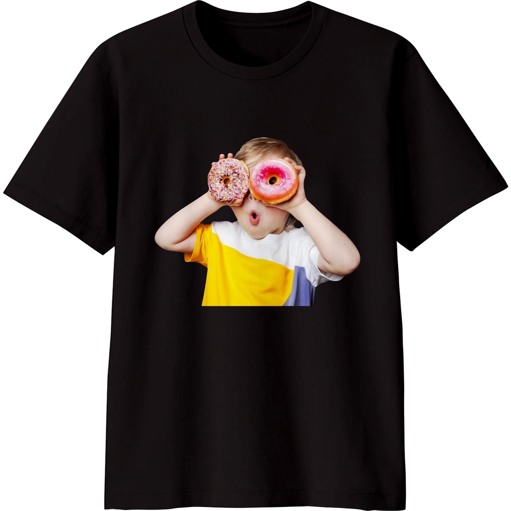 KAOS ATASAN WANITA DEWASA PRINT CHILD DONAT T-SHIRT