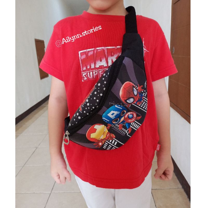 Waistbag tas pinggang anak perempuan frozen &amp; unicorn