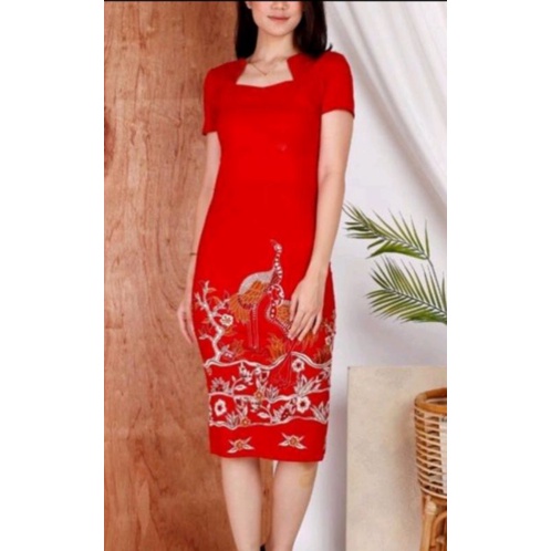 dress batik red cp101