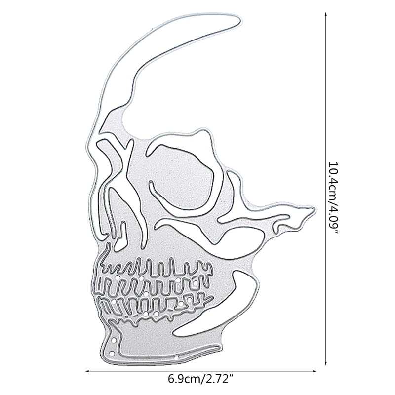 Cetakan Stensil Cutting Dies Motif Tengkorak Halloween Bahan Metal Untuk Scrapbook / Craft DIY