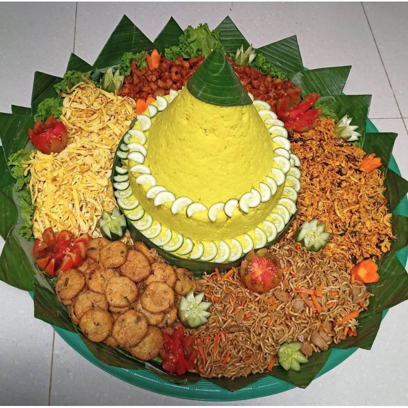 Jual Tumpeng Nasi Kuning 20 Orang Lengkap Murah Enak Indonesiashopee