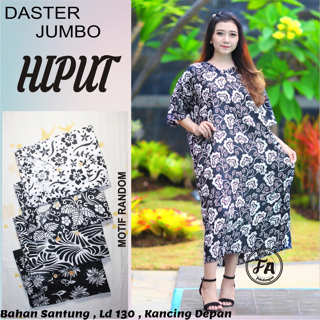  Daster  Jumbo Batik  Motif Bunga Leher Kancing Bumil 