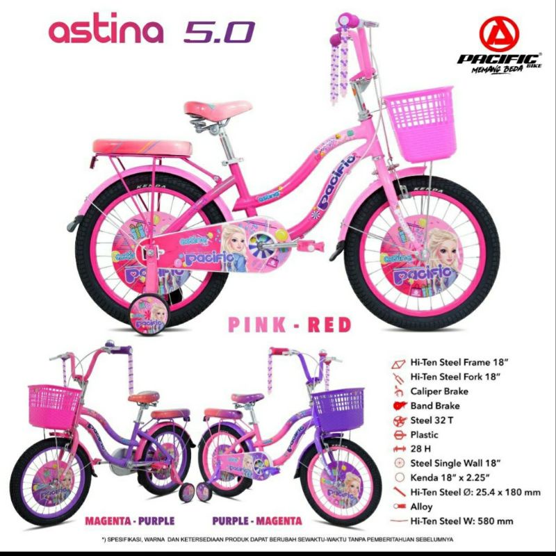 Sepeda Mini Anak Perempuan 18 inch Pacific Astina 5.0