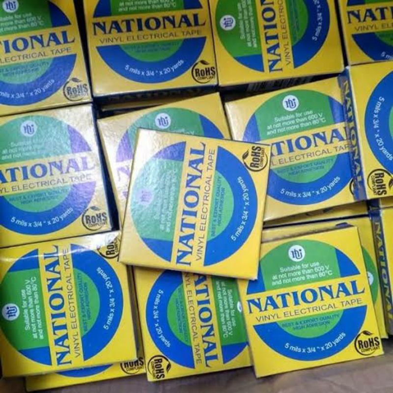 National Isolasi Listrik hitam (Vinyl Electrical Tape)