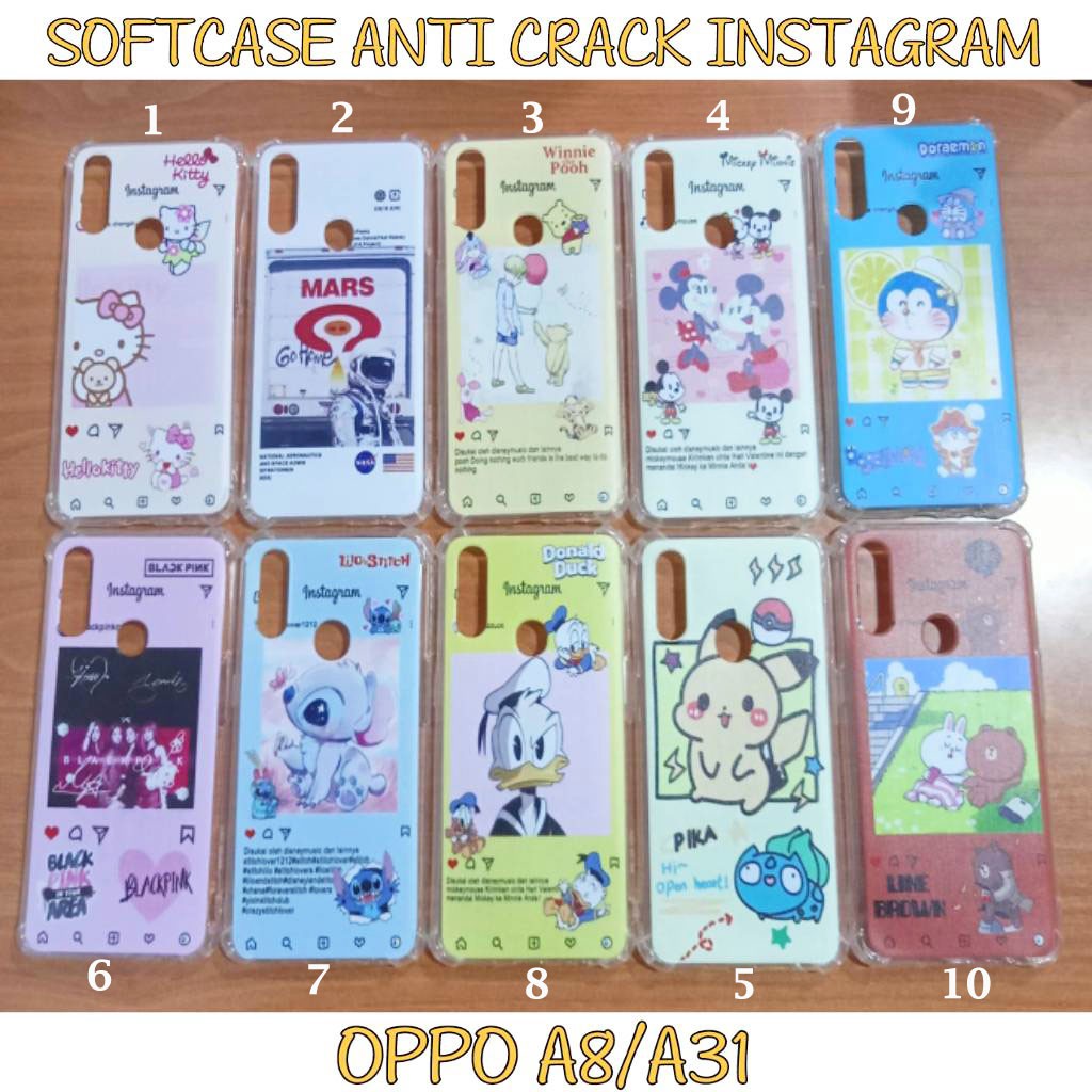 OPPO A8  A31  Case Anti Crack  Karakter Cartoon Kpop Kartun Casing Untuk Cewek Cowok