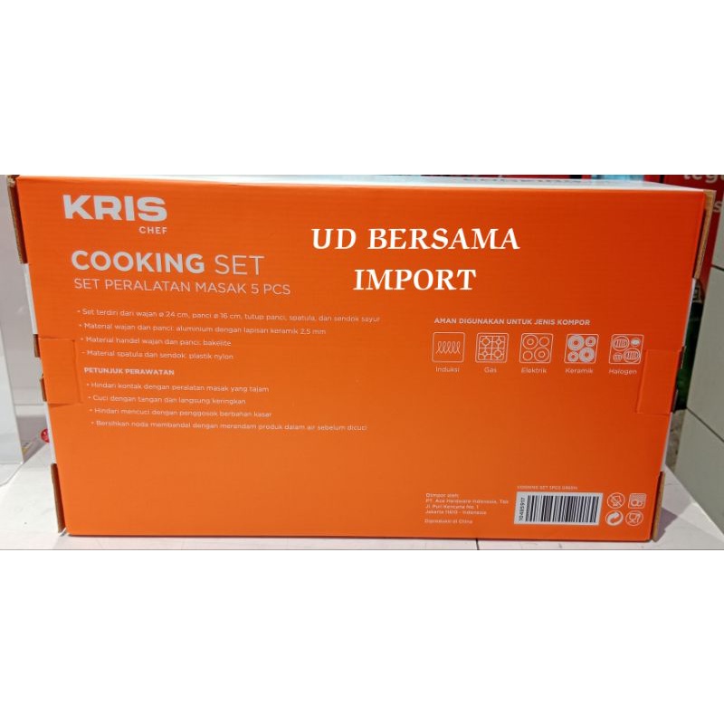 KRIS Set Perlengkapan Masak Lapisan Keramik Anti Lengket/Cooking Set