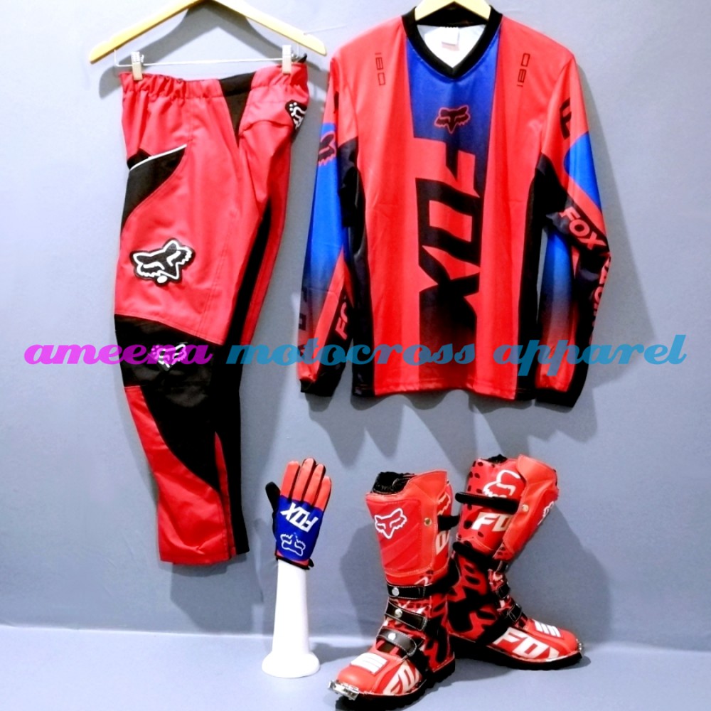 Fullset Jersey, Celana, MX Boots &amp; Glove Motocross Trail Adventure - JCSG005A