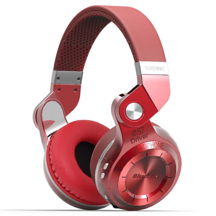 Original  Headphone Bluetooth Bluedio T2  Turbine Hurricane Merah