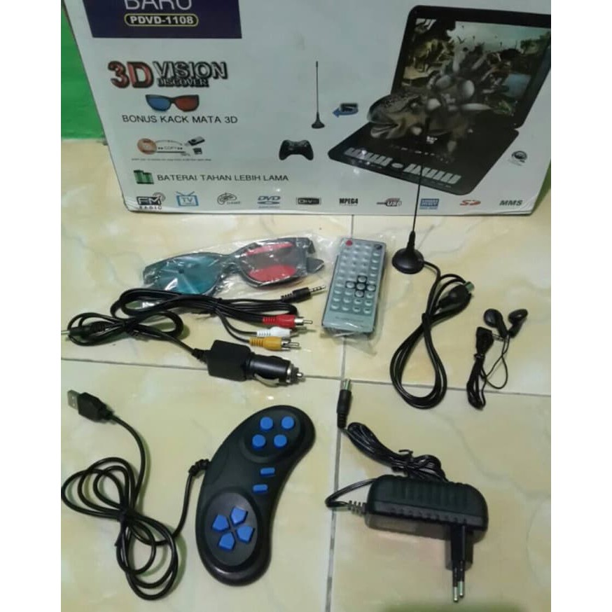 Dijual DVD PORTABLE FLECO WITH TV SD CARD USB GAME FM RADIO 3D 7 inch Limited