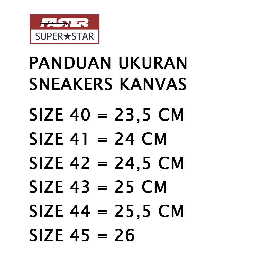 Faster Sepatu Sneakers Casual Kanvas Low Cut Pria Import 2101-005 Size 40-45