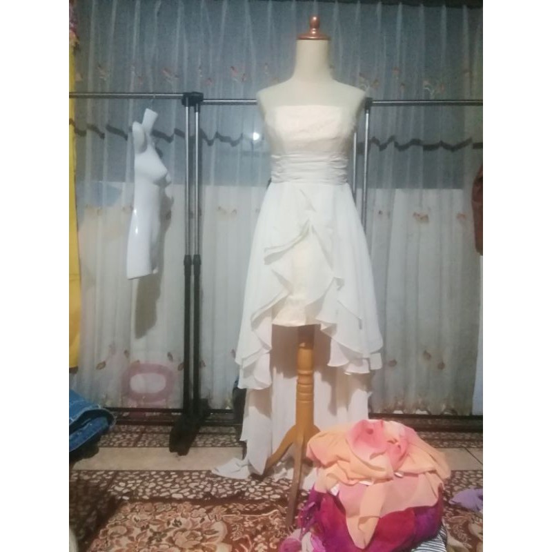 PL Preloved Gaun Semi Longdress Chifon Brokat