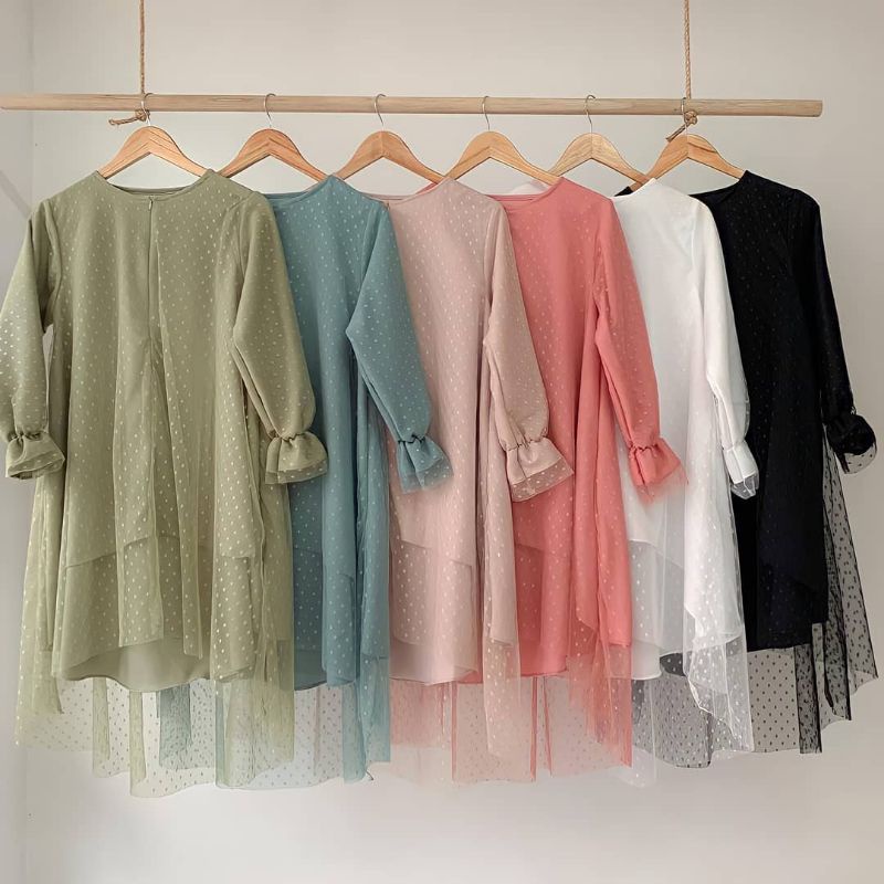 AZIRA ATTIRE TUNIK BRUKAT Baju kurung brukat baju wanita baju kondangan baju lamaran dres kondangan 