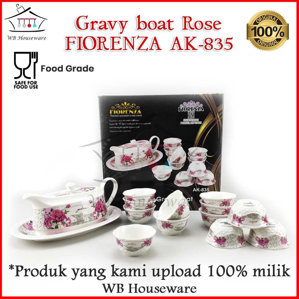 elegant gravy boat motif rose AK-835 FIORENZA
