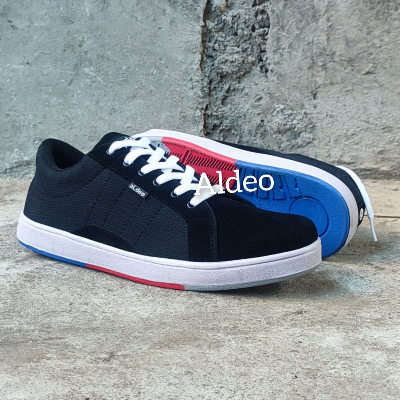 ALDEO HW01 Sepatu Sneakers Pria Original Asli Sneaker Cowok Keren Terbaru Buat Gaya dan Jalan Jalan  Snekers Casual Laki Laki Dewasa Hitam