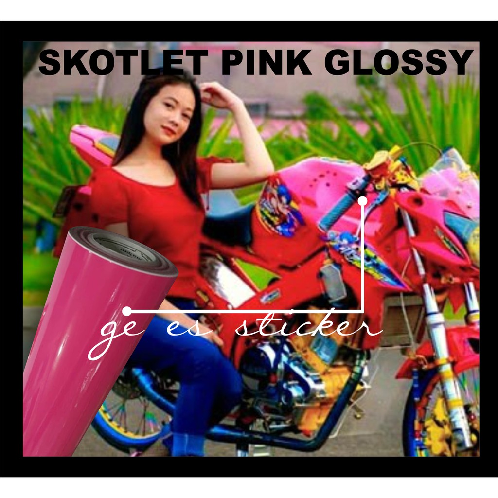 Skotlet Pink Glossy Mengkilap Motor Kontes