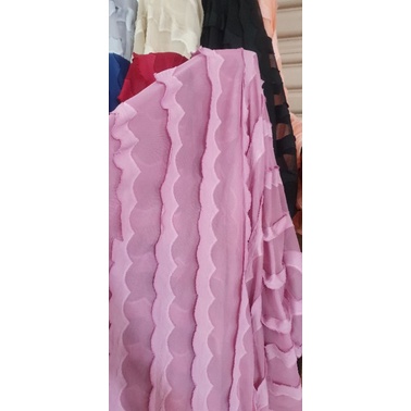 Kain Sifon Rubiah motif ombak/ bahan Rubiah / cocok untuk dress gaun seragaman gamis dll TERBARU
