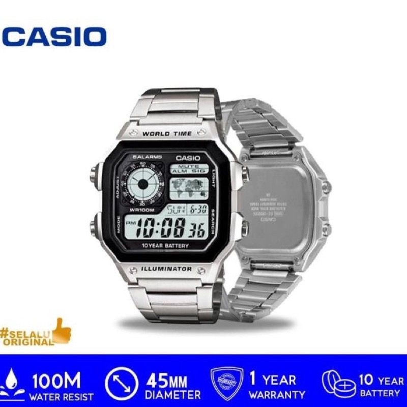 Casio General Ae-1200Whd-1Avdf / Ae 1200Whd 1Avdf / Ae-1200Wh Original GARANSI RESMI CASIO