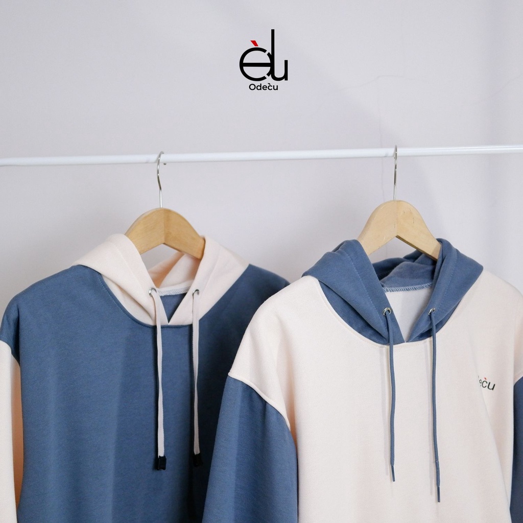 ODECU PREMIUM HOODIE TWO COLOR VANILLA DENIM SWEATER OVERSIZE WANITA PRIA