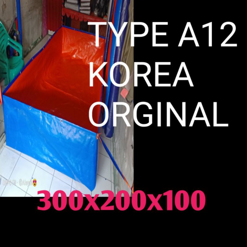 TERPAL KOLAM IKAN JUMBO TYPE A12 KOREA ORGINAL UKRAN 300X200X100