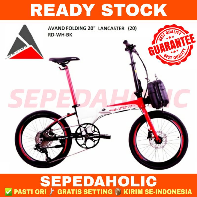 Sepeda Lipat 20" Inch AVAND LANCASTER Alloy 10 Speed Hidrolik Garansi Resmi 5 Tahun
