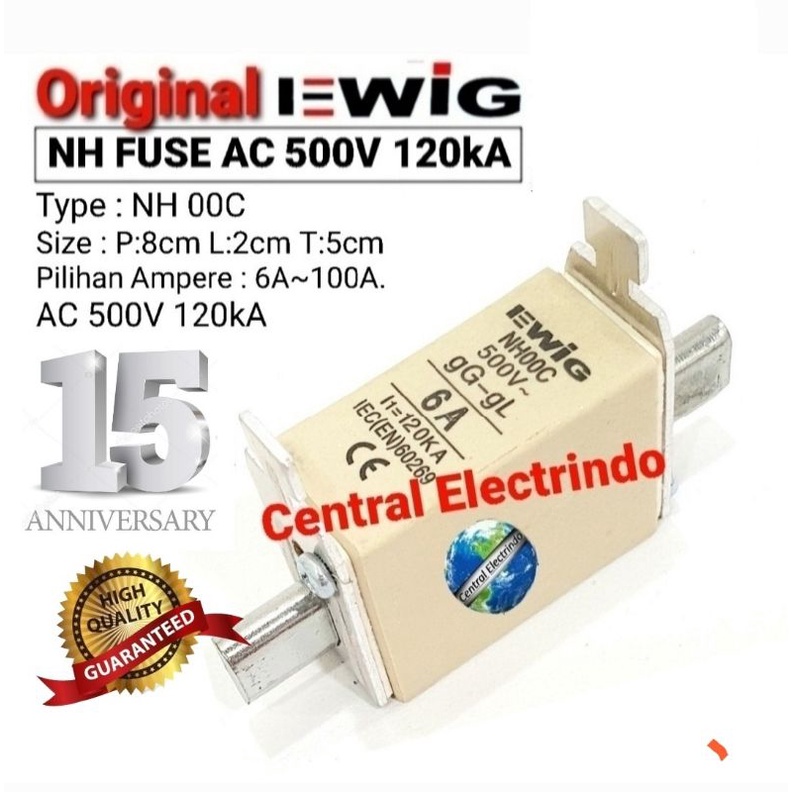 NH Fuse EWIG NH00C AC500V 120KA