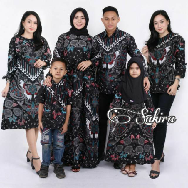 BAJU BATIK COUPLE KELUARGA AYAH IBU ANAK PASANGAN SUAMI ISTRI ATASAN KEMEJA BLUS TUNIK SANIA RUFFLE 