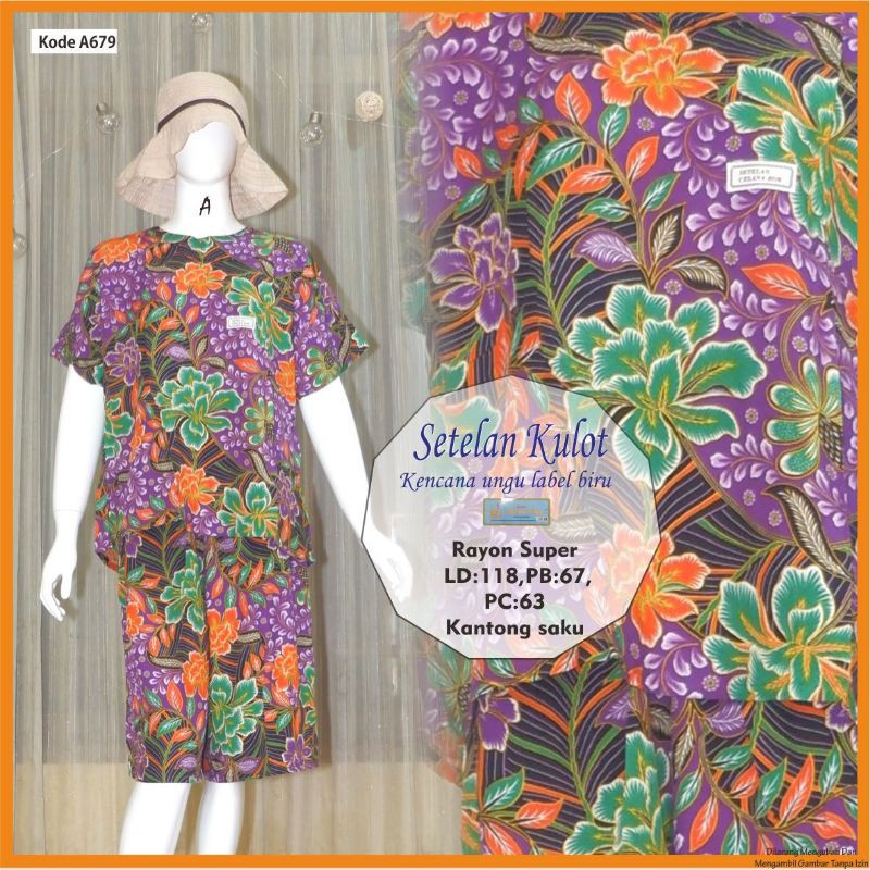 SETELAN KENCANA UNGU LABEL BIRU