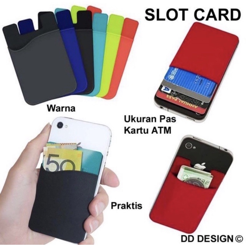 Silicon Card Holder - Holder Slot Kartu - Card Slot Sticky Holder Hp - Card Holder Hp