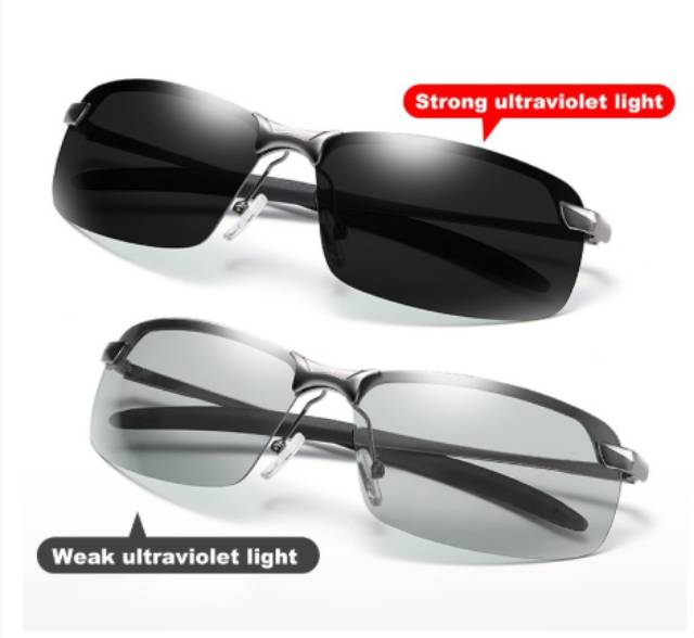 Kaca Mata Anti Silau Siang dan Malam Photochromic Polarized Sunglasses