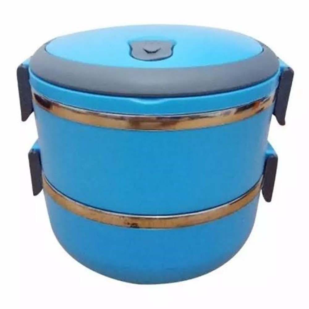 Lunch box rantang bulat stainless steel susun 2 polos