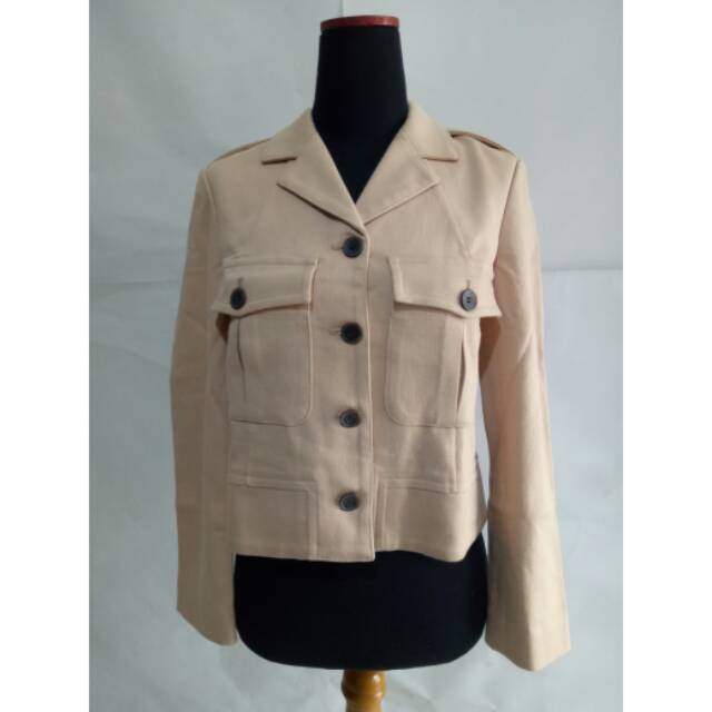 Jaket wanita Crop Abu-abu
