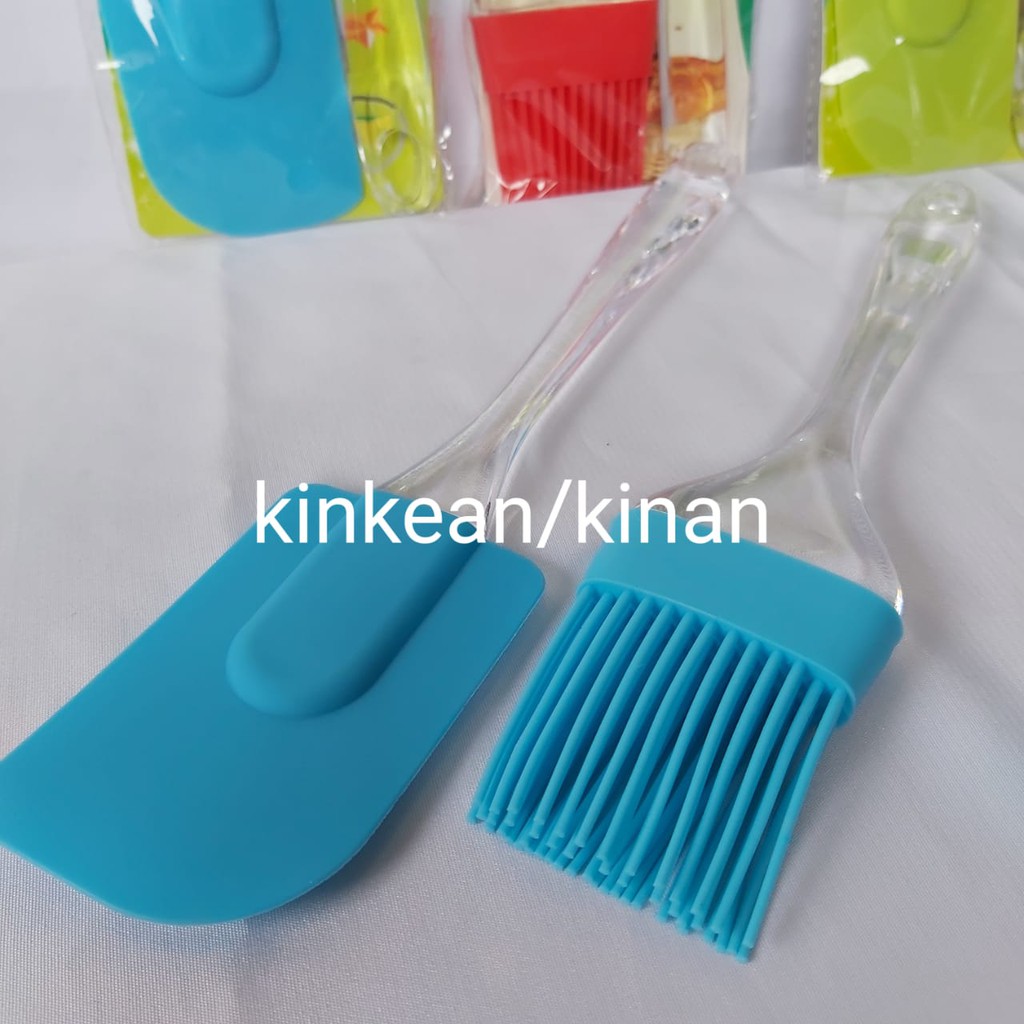 Spatula &amp; Kuas Karet Silikon Silicon 1 Set isi 2