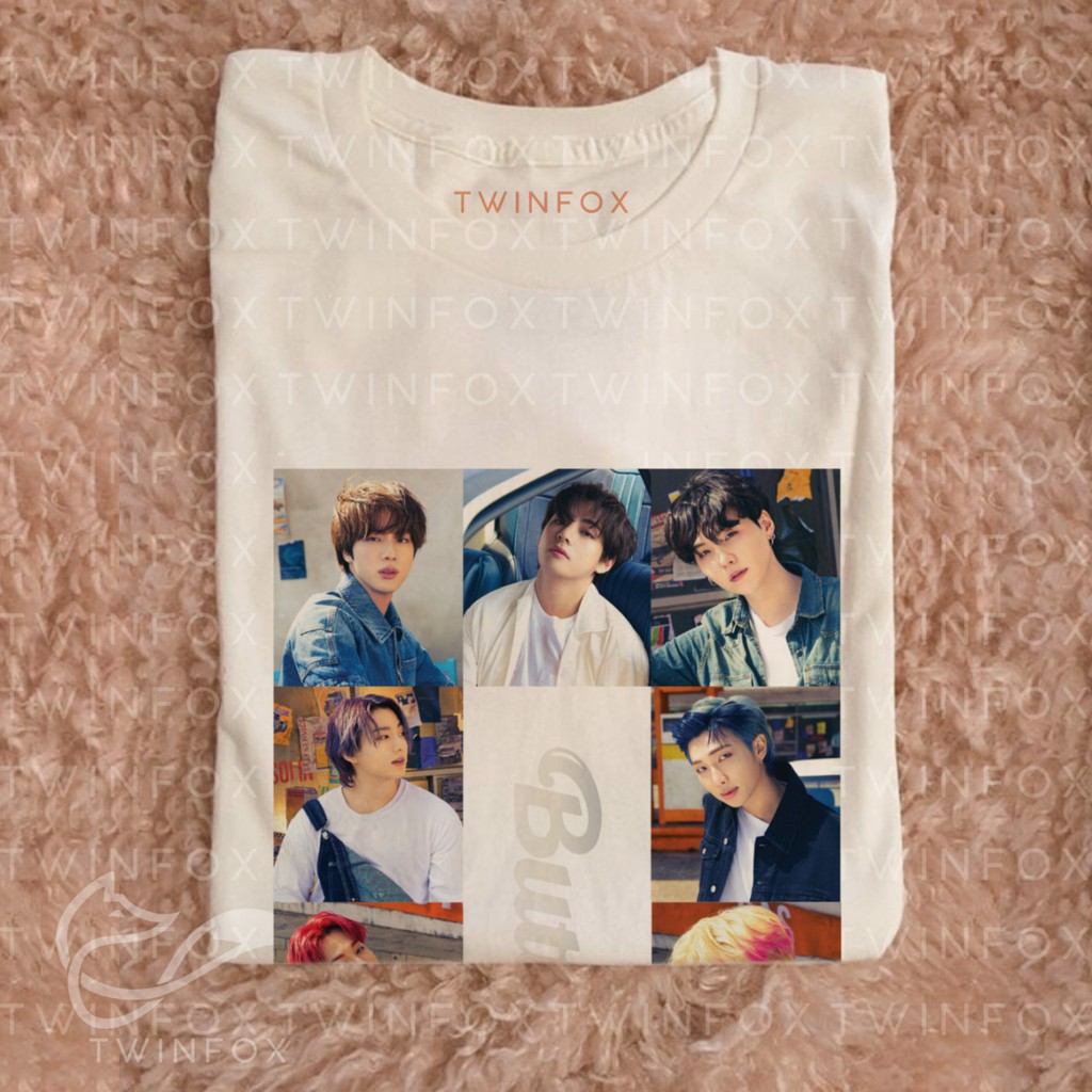 Kaos Kpop Unisex OT7 Butter Photo White Ver