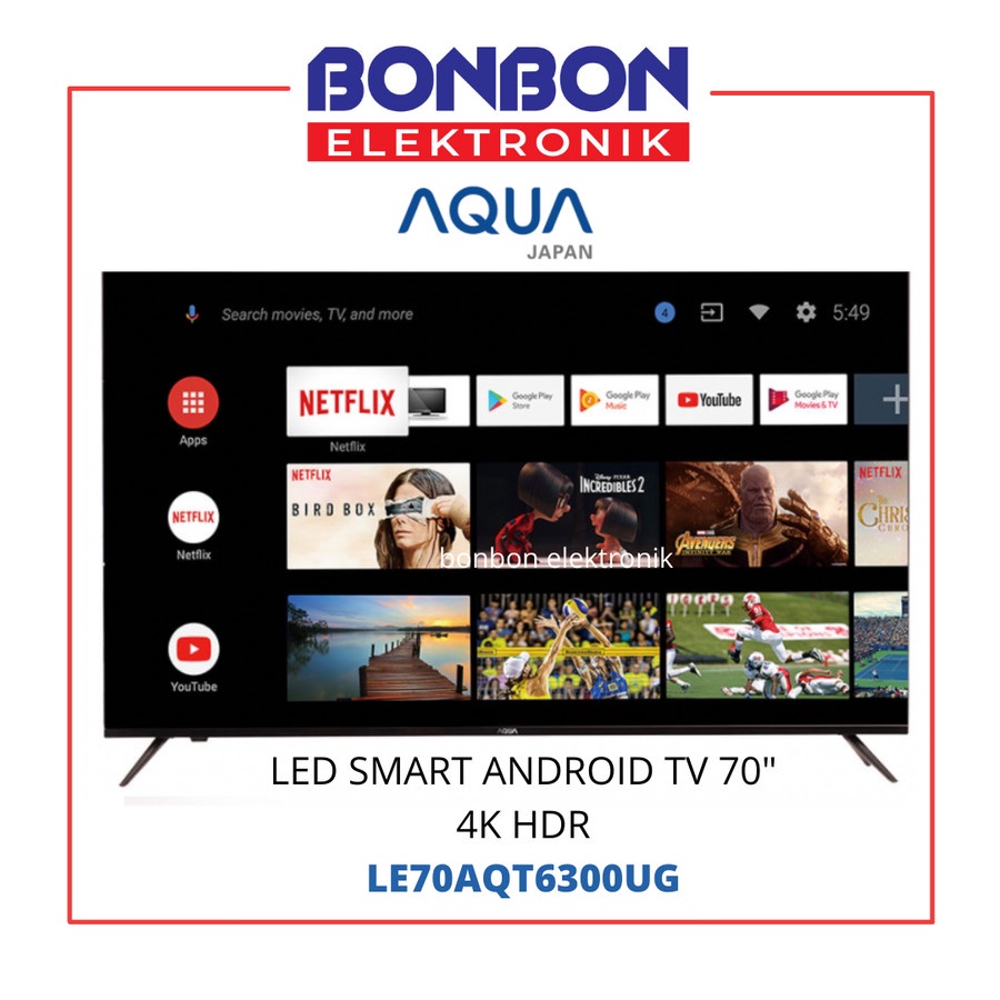 AQUA LED Smart Android TV 70 Inch LE70AQT6300UG SUPER SIZE LE 70AQT6300UG