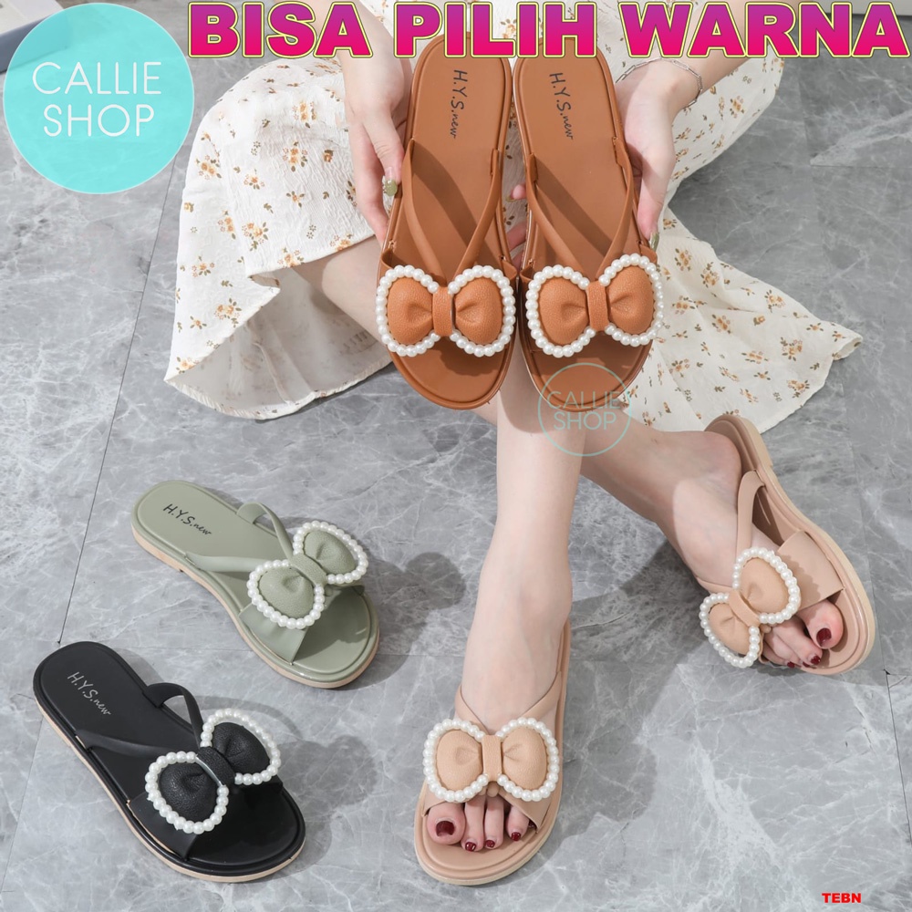 Sandal Wanita Selop Pita Mutiara Jelly HYS 1205-5 VPTPRL