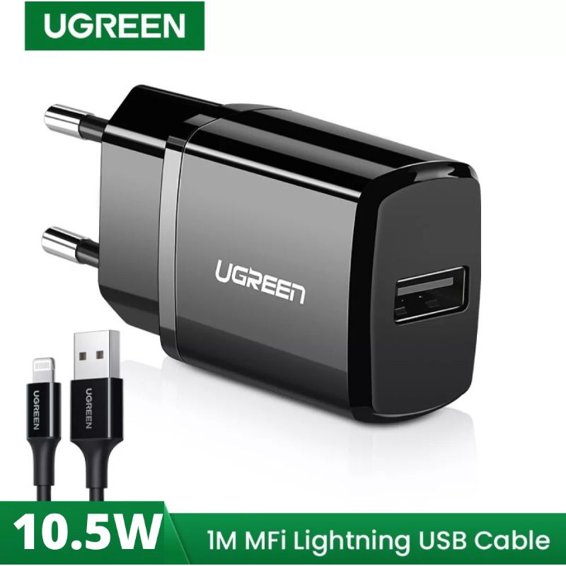 Ugreen 5V2.1A USB Charger With 1 Meter MFI Lightning Cable For Iphone