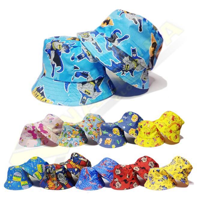 Topi Bucket Anak Karakter /Topi Anak motif Karakter kartun/ Bucket Anak lucu