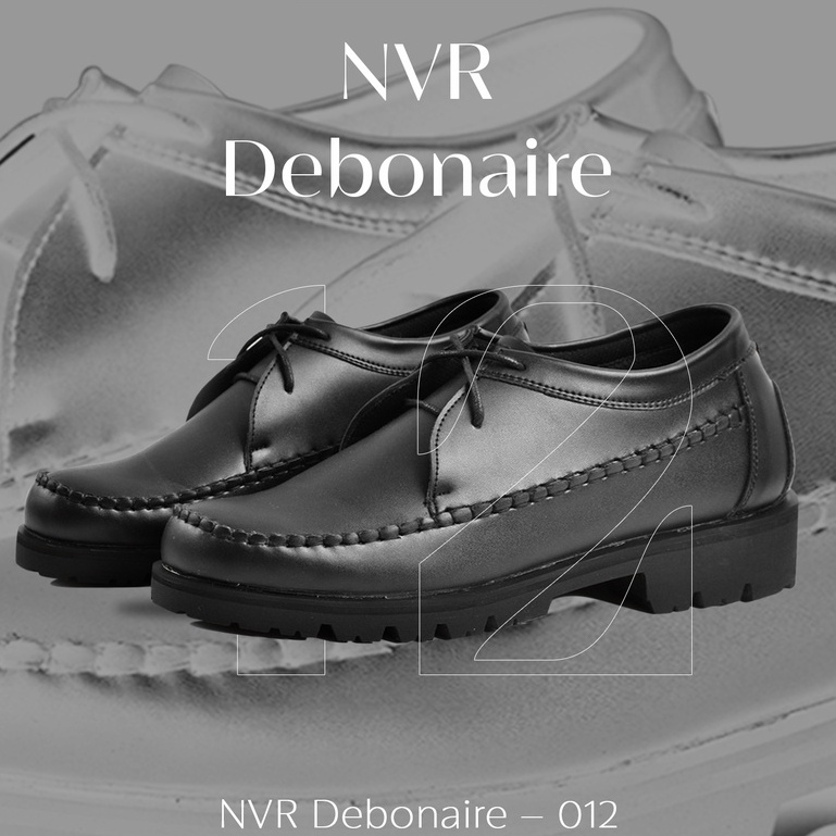 Debonaire - 012 Black | Sepatu Casual Formal Pantopel Chunky Ori Sporty Pria Cowok Footwear | NVR Navara FORIND