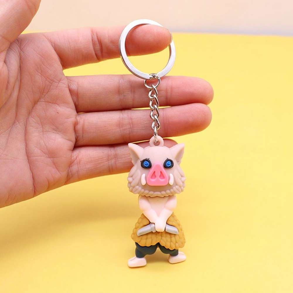 1pc Gantungan Kunci Bentuk Boneka Kartun Anime Bahan PVC Untuk Aksesoris Tas