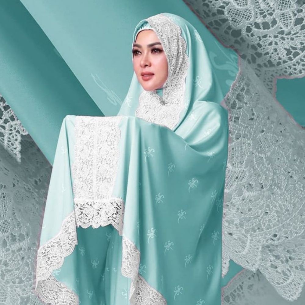 Mukena Bordir Plus Renda Cantik SYR Mukena Dewasa SYR Terbaru 2021
