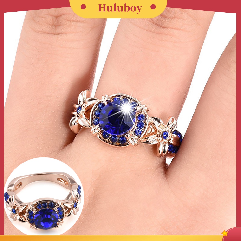 Hu Hu Hu Hu Hu Alat Bantu Pasang Kacamata♡ Cincin Wanita Hias Sapphire Rubyberlian Imitasi Gaya Retro Untuk Pernikahanpertunangan