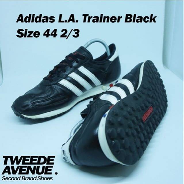 SEPATU SPORT SNEAKERS ADIDAS LA TRAINER BLACK CASUAL PRIA (SECOND)