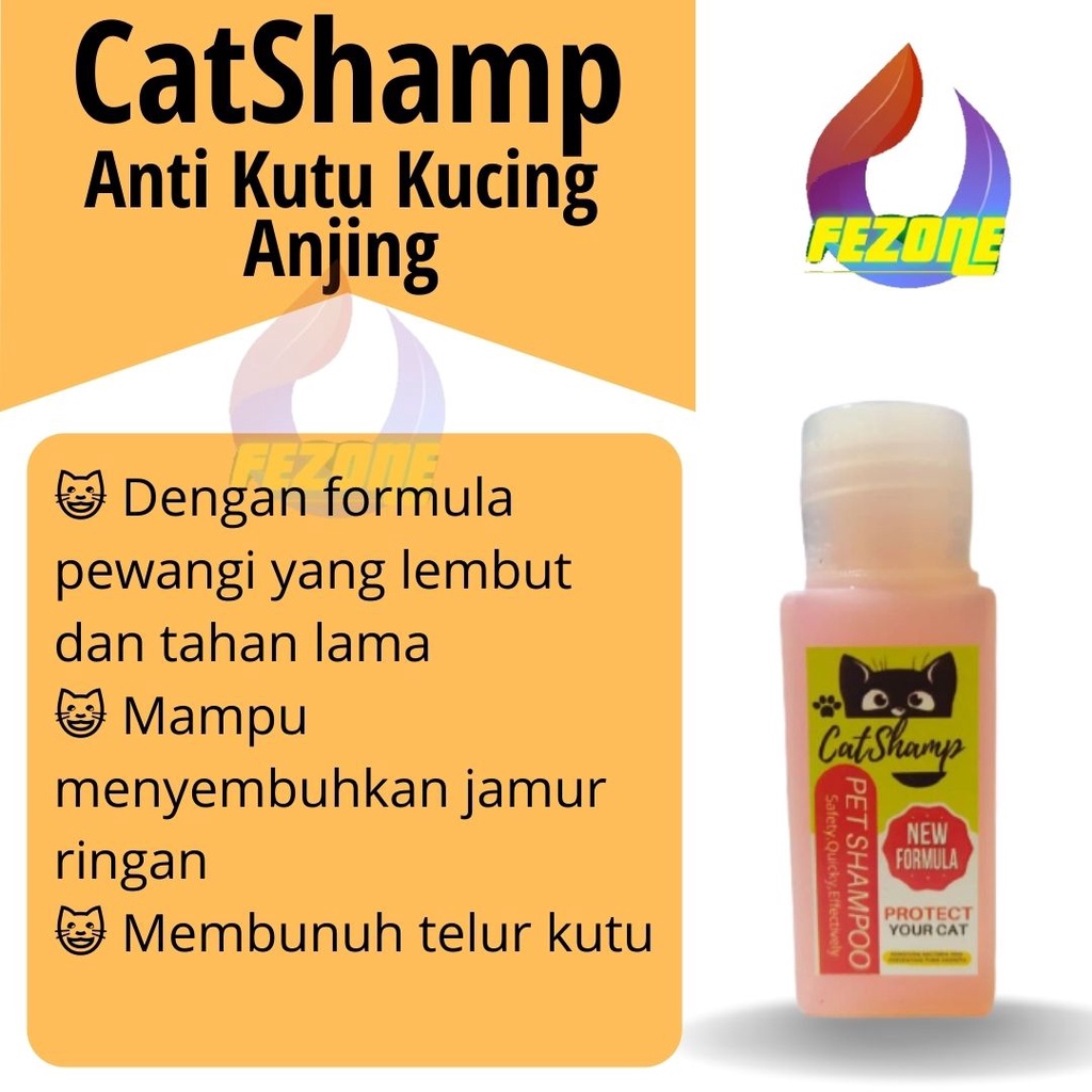 Shampoo Kucing Anti Kutu dan Jamur Anti Bakteri Kemasan 30ml Ampuh FEZONE