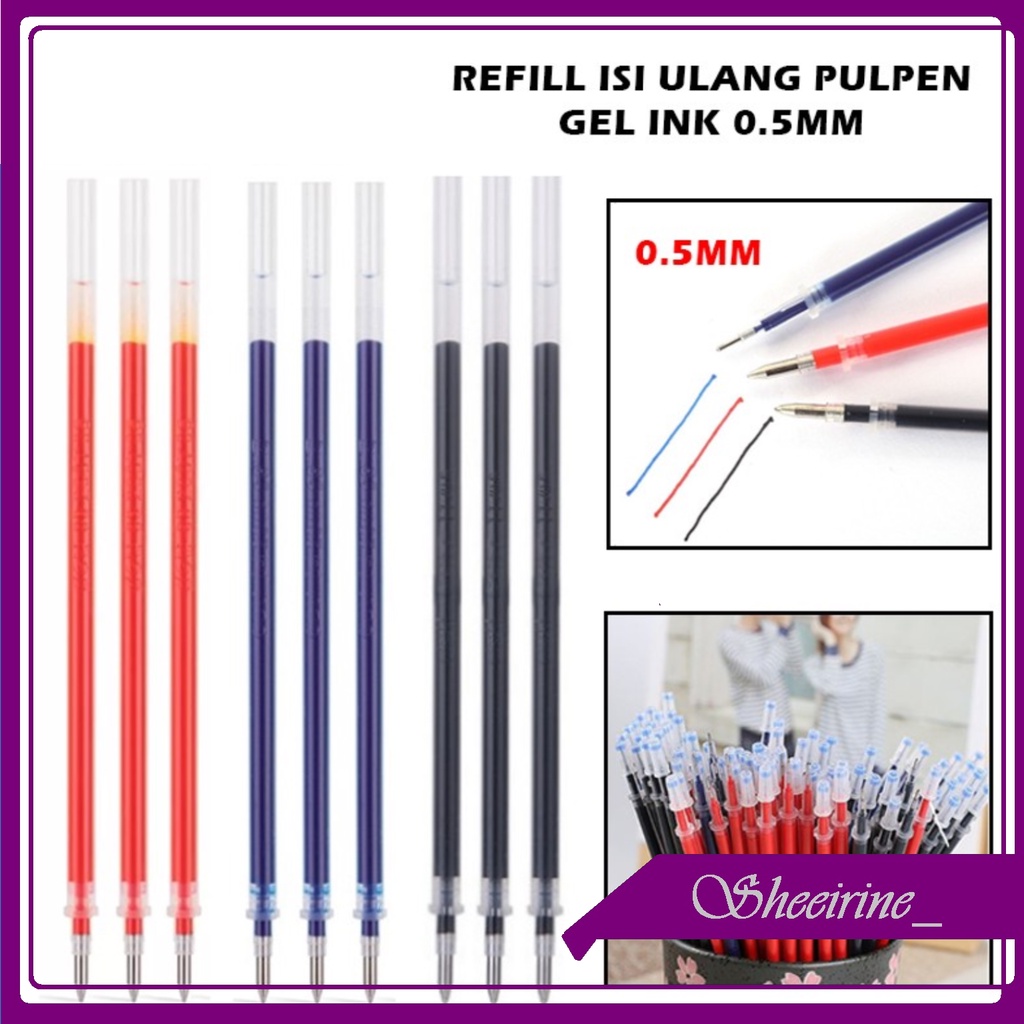 

Isi Pulpen Gel Mini 0.5mm Refill Pulpen Tinta Pena Bolpen Isi Jel